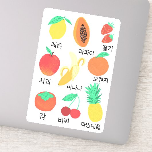 Frucht Flash Cards Koreanischer Fruchtigkeitsspass Aufkleber (Detail)