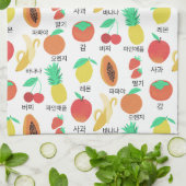 Frucht Flash Cards Koreanischer Fruchtigkeitsspass Geschirrtuch (Gefaltet)