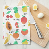 Frucht Flash Cards Koreanischer Fruchtigkeitsspass Geschirrtuch (Viertel Falte)