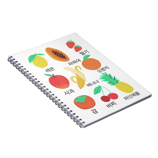 Frucht Flash Cards Koreanischer Fruchtigkeitsspass Notizblock (Rechte Seite)