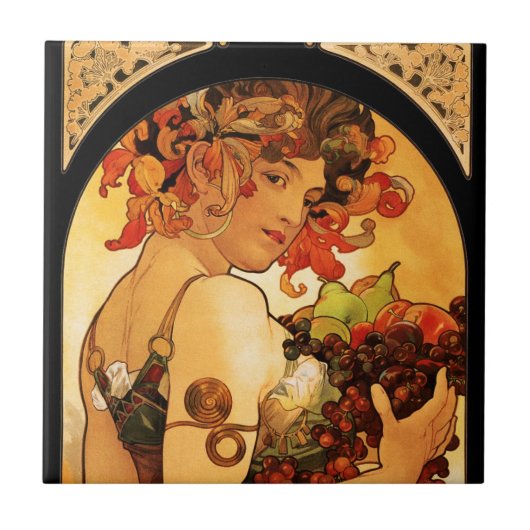 Frucht-Fliese Alphonse Mucha Fliese (Vorderseite)