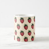 Frucht Fresh Strawberry Muster Monogram Name Kaffeetasse (Mittel)