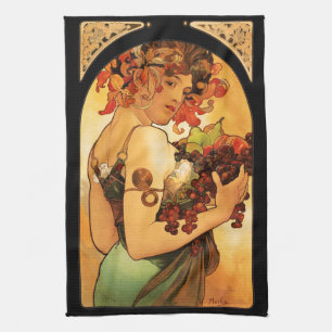 Frucht-Geschirrtuch Alphonse Mucha Handtuch