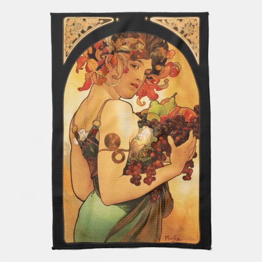 Frucht-Geschirrtuch Alphonse Mucha Handtuch (Vertikal)