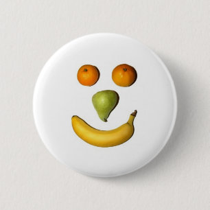 Frucht-glücklicher Gesichts-Knopf Button