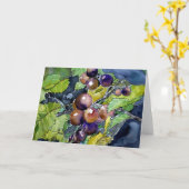 Frucht-Grußkarte des Weinrebe-Stilllebens moderne Karte (Gelbe Blume)