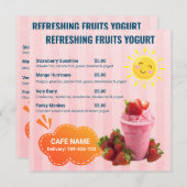 Frucht Jogurt Drinks Flachmenü Menükarte (Vorne/Hinten)