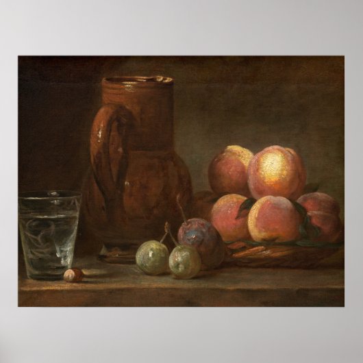 Frucht, Jug & Glass - Jean-Siméon Chardin Kunst Poster (Vorne)