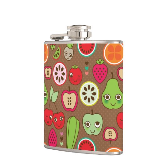 Frucht-Küchen-Muster Flachmann (Links)