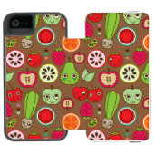 Frucht-Küchen-Muster Incipio iPhone Geldbeutel-Hülle (Folio Geöffnet)
