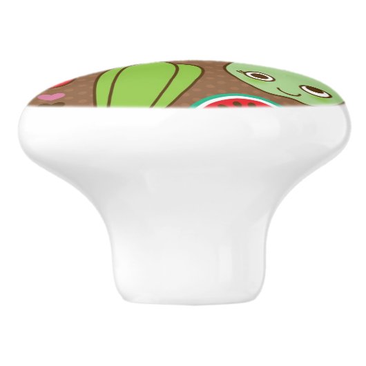 Frucht-Küchen-Muster Keramikknauf (Seitenansicht)