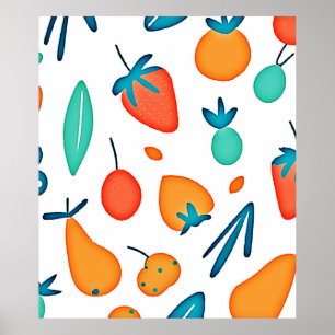Frucht Laune: Spielendes Muster Poster