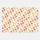 Frucht Lebensmittelmuster Farbenfrohe Erdbeere Wat Geschenkpapier Set (Vorderseite 3)