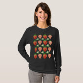 Frucht Lover Vegans Erdbeere Muster Fruitarian S T-Shirt (Vorne ganz)