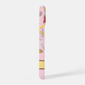 Frucht Memphis Muster Pink iPhone 15 Hülle (Rechte Seite)
