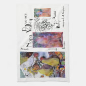 "Frucht mit Gläsern Wein " Geschirrtuch (Vertikal)