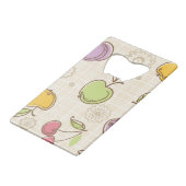 Frucht-Muster Geldkarten Flaschenöffner (Vorderseite Schrägansicht)