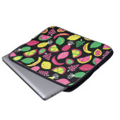 Frucht nahtlos Vintages Muster schwarz-grün gelb Laptopschutzhülle (Vorne Knopf)