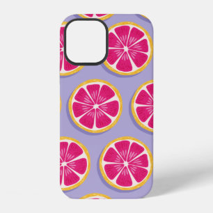 Frucht nahtloses Muster, Grapefruitscheiben mit Sc iPhone 12 Hülle