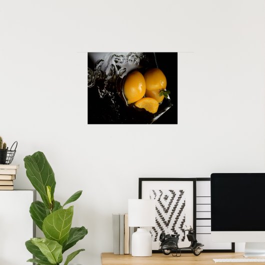 Frucht noch Leben Schwarzes Poster (Heimbüro)