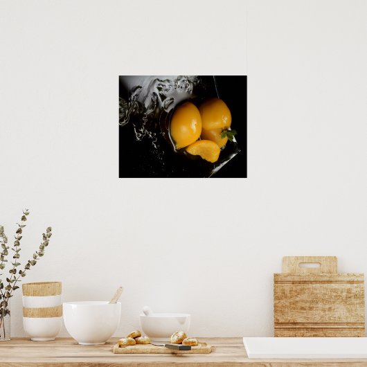 Frucht noch Leben Schwarzes Poster (Küche)