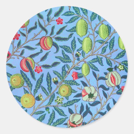 Frucht oder Granatapfel von William Morris Runder Aufkleber (Vorderseite)