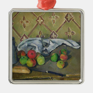 Frucht Pauls Cezanne  , Serviette und Milchkrug, Silbernes Ornament