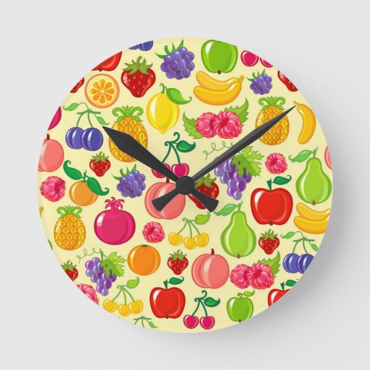 Frucht Runde Wanduhr (Vorderseite)