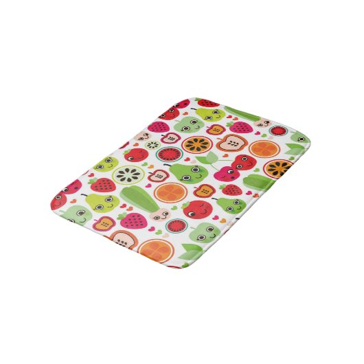 Frucht scherzt Illustrationsapfel Badematte (Schrägansicht)