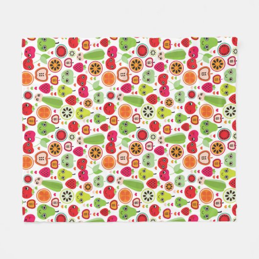 Frucht scherzt Illustrationsapfel Fleecedecke (Vorderseite (Horizontal))
