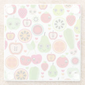 Frucht scherzt Illustrationsapfel Glasuntersetzer (Rückseite)