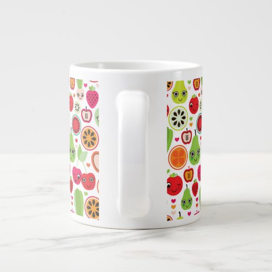 Frucht scherzt Illustrationsapfel Jumbo-Tasse (Rückseite)