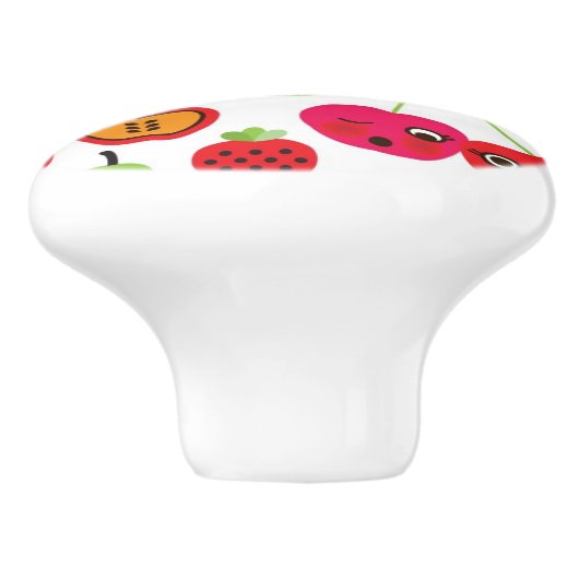 Frucht scherzt Illustrationsapfel Keramikknauf (Seitenansicht)