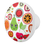 Frucht scherzt Illustrationsapfel Keramikknauf (Rechts)