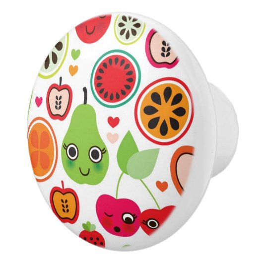 Frucht scherzt Illustrationsapfel Keramikknauf (Rechts)