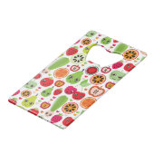 Frucht scherzt Illustrationsapfel Kreditkartenflaschenöffner (Rückseite Schrägansicht)