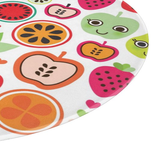 Frucht scherzt Illustrationsapfel Schneidebrett (Ecke)