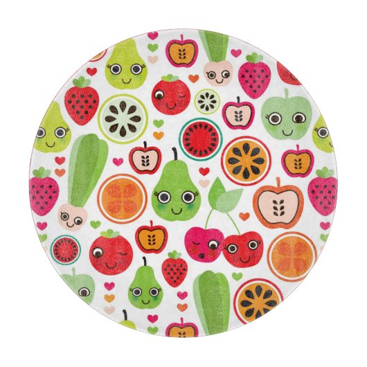 Frucht scherzt Illustrationsapfel Schneidebrett (Vorderseite)