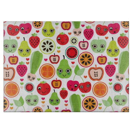 Frucht scherzt Illustrationsapfel Schneidebrett (Vorderseite)