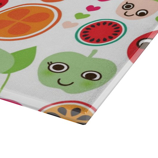 Frucht scherzt Illustrationsapfel Schneidebrett (Ecke)