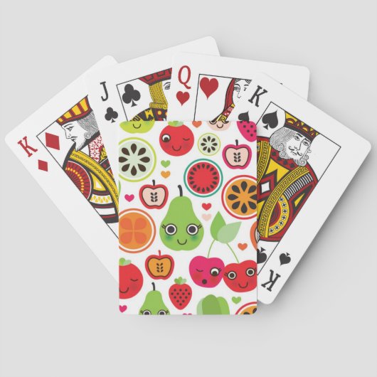Frucht scherzt Illustrationsapfel Spielkarten (Rückseite)