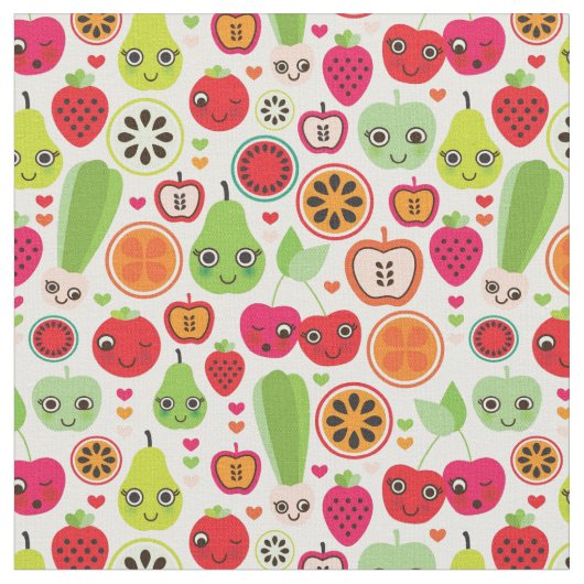 Frucht scherzt Illustrationsapfel Stoff (Nahaufnahme)