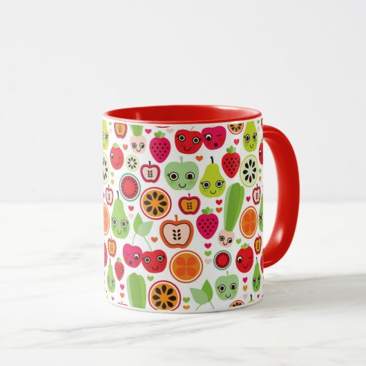 Frucht scherzt Illustrationsapfel Tasse (VorderseiteRechts)