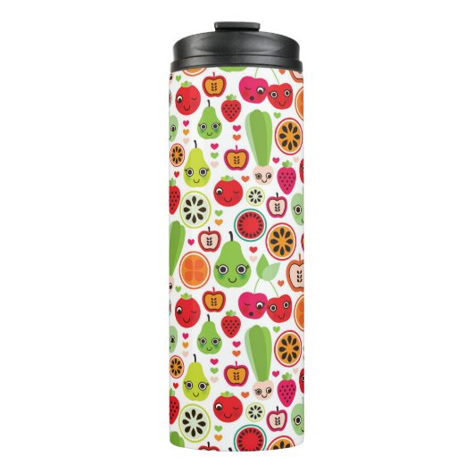 Frucht scherzt Illustrationsapfel Thermosbecher (Vorderseite)