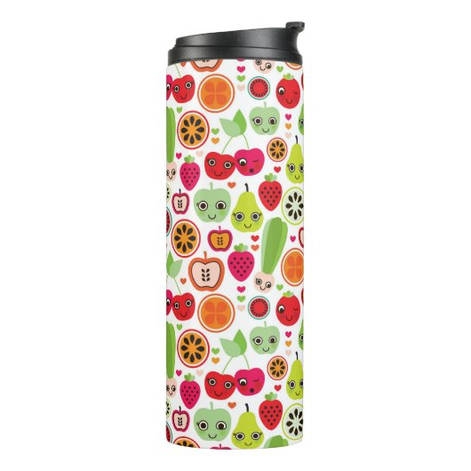 Frucht scherzt Illustrationsapfel Thermosbecher (Nach links gedreht)