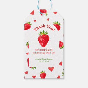 Frucht Strawberry Themed Spring Baby Dusche Geschenkanhänger