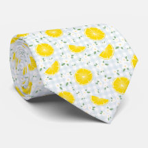 Frucht Summer Yellow & Blue Lemon Neck Tie