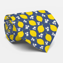 Frucht Summer Yellow & Blue Lemon Neck Tie