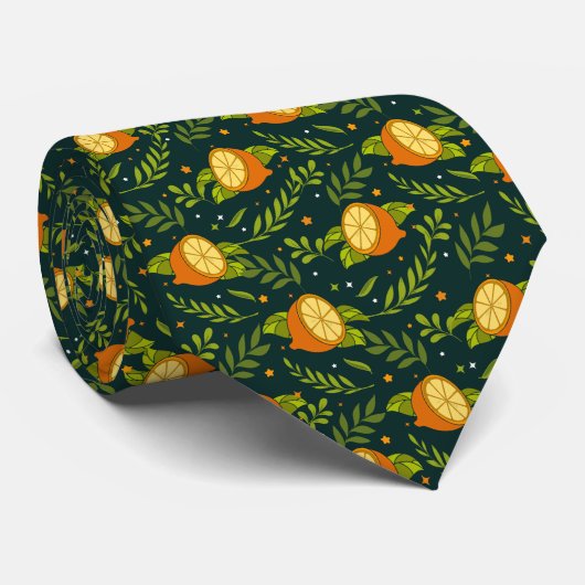 Frucht Summer Yellow Lemon Neck Tie Krawatte (Gerollt)