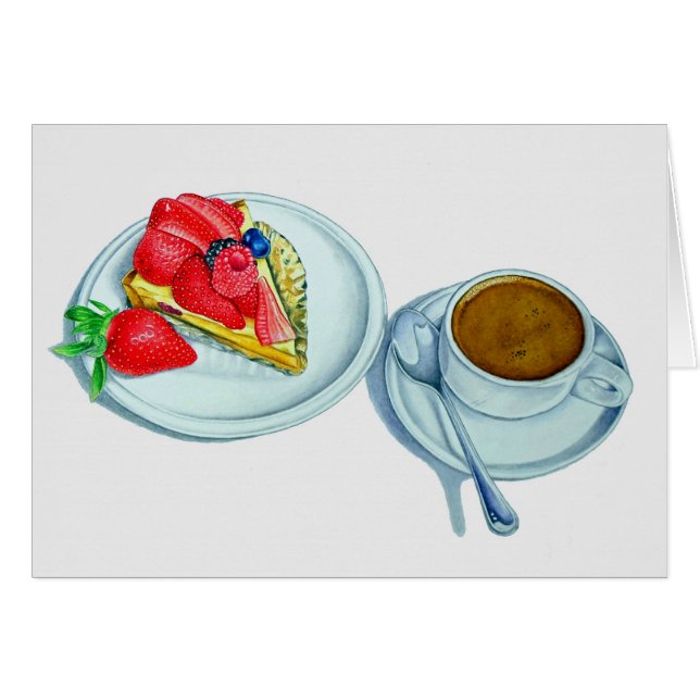 Frucht-Törtchen und Espresso (Vorderseite (Horizontal))